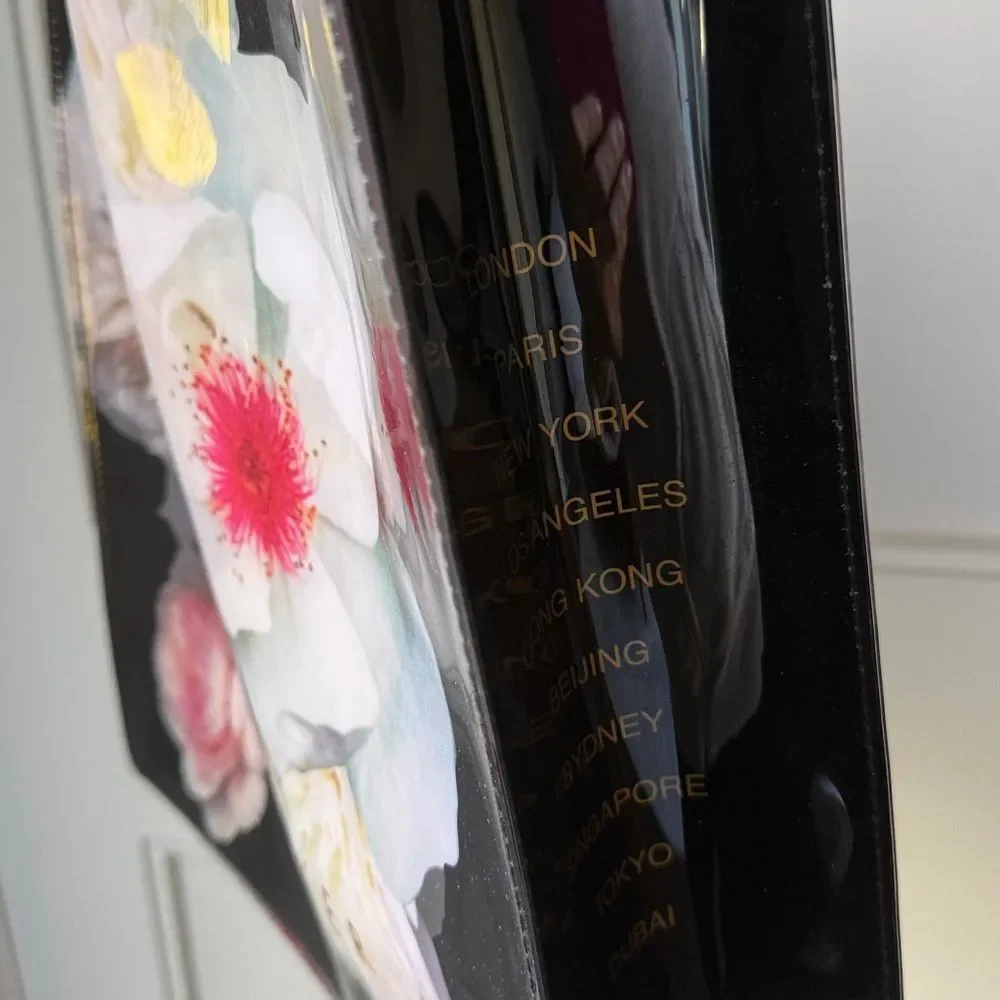 Ted Baker London Floral Coated Tote Medium Black Pink Bag